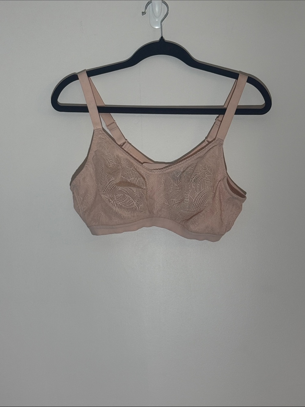 Elegant Lace Wire-Free Bra in Nude Blush